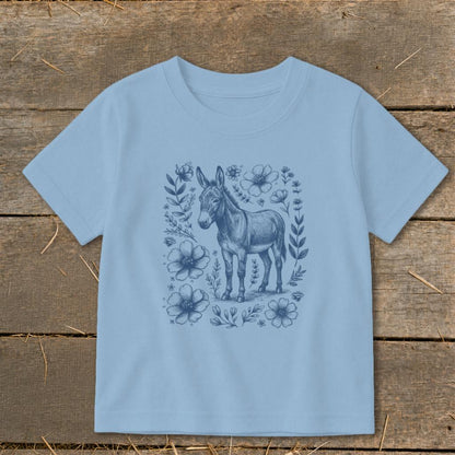 Botanical Donkey Illustration Toddler Tee