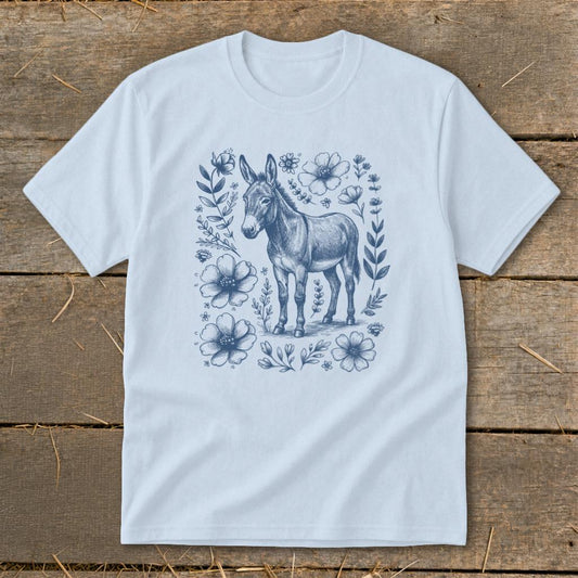 Botanical Donkey Illustration Youth Tee
