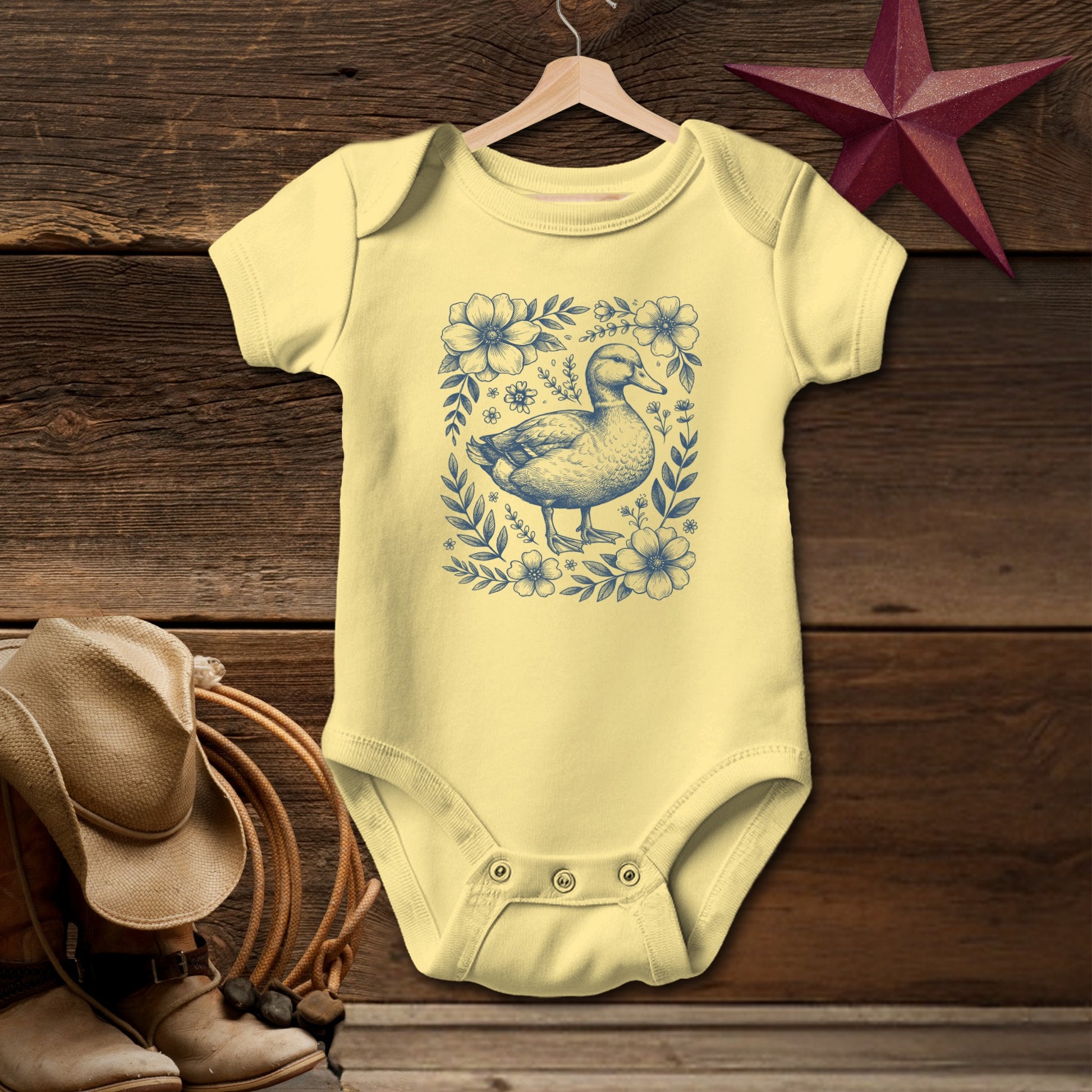 Botanical Duck Illustration Bodysuit (Baby)