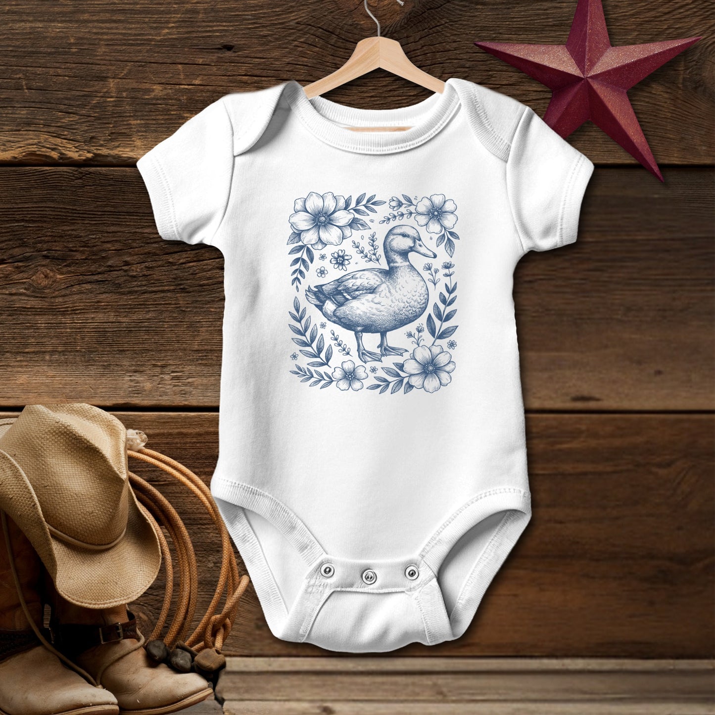 Botanical Duck Illustration Bodysuit (Baby)