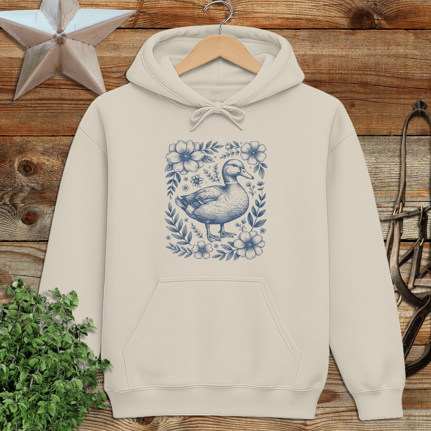 Botanical Duck Illustration Hoodie