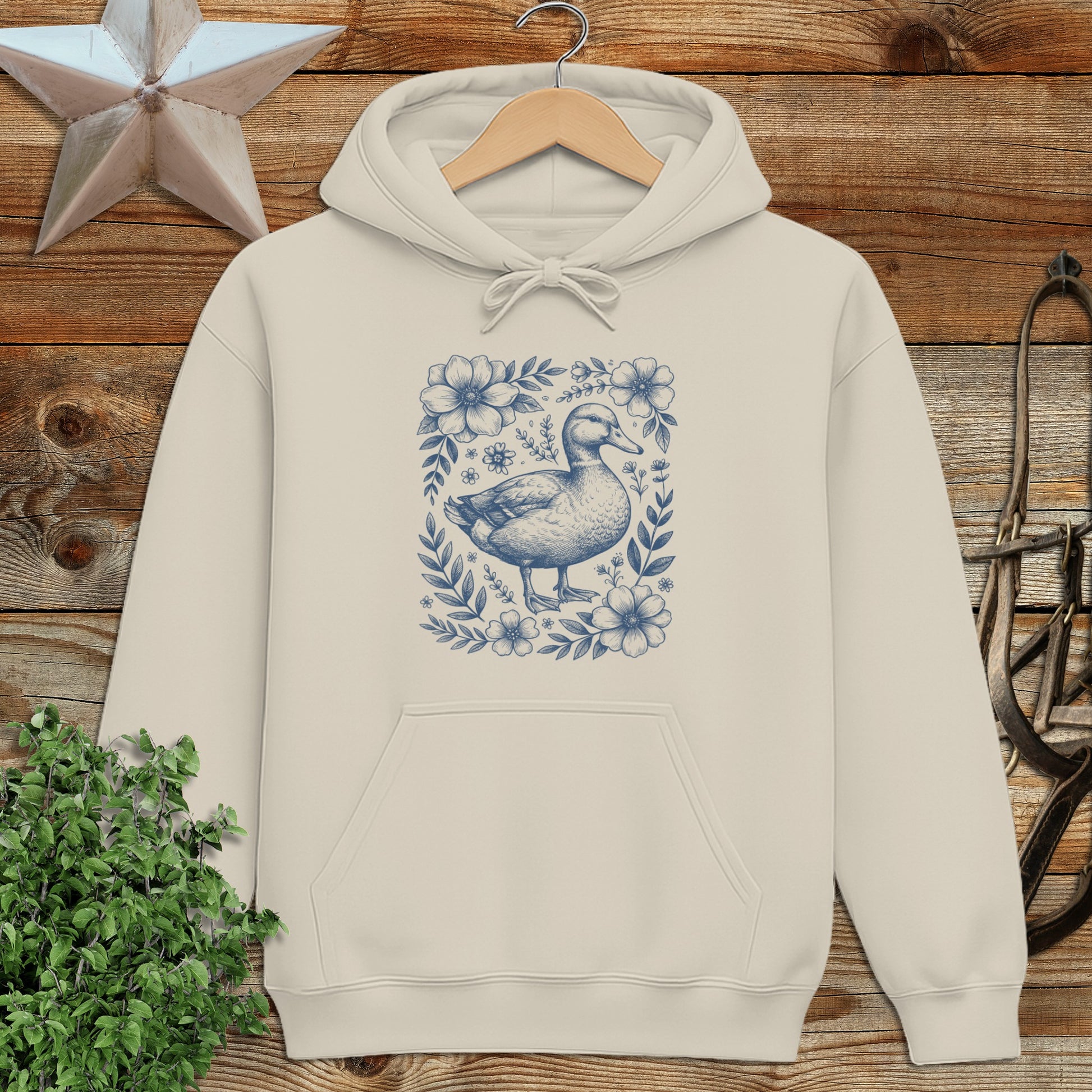 Botanical Duck Illustration Hoodie