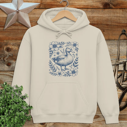 Botanical Duck Illustration Hoodie