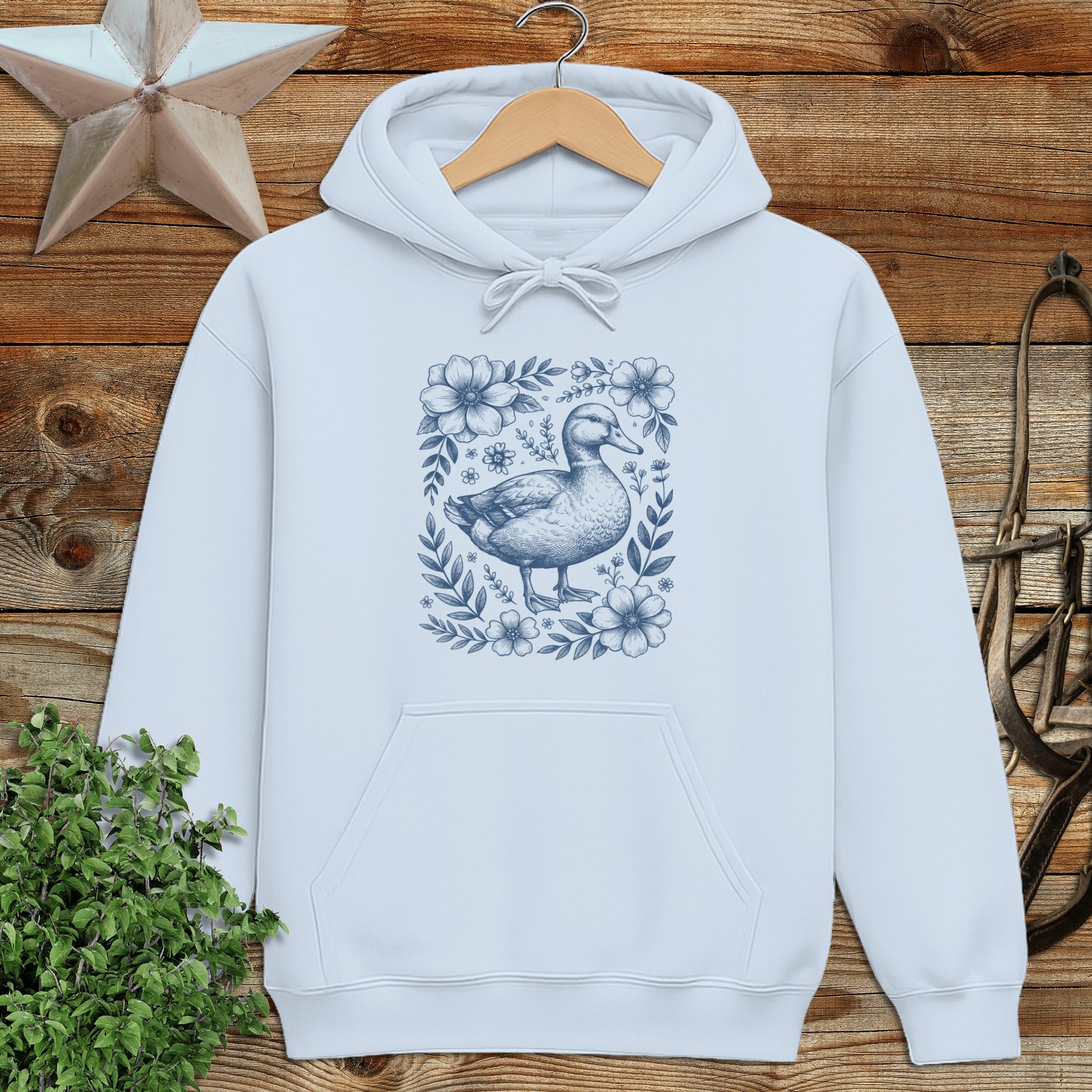 Botanical Duck Illustration Hoodie