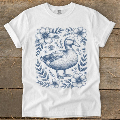 Botanical Duck Illustration Signature Tee