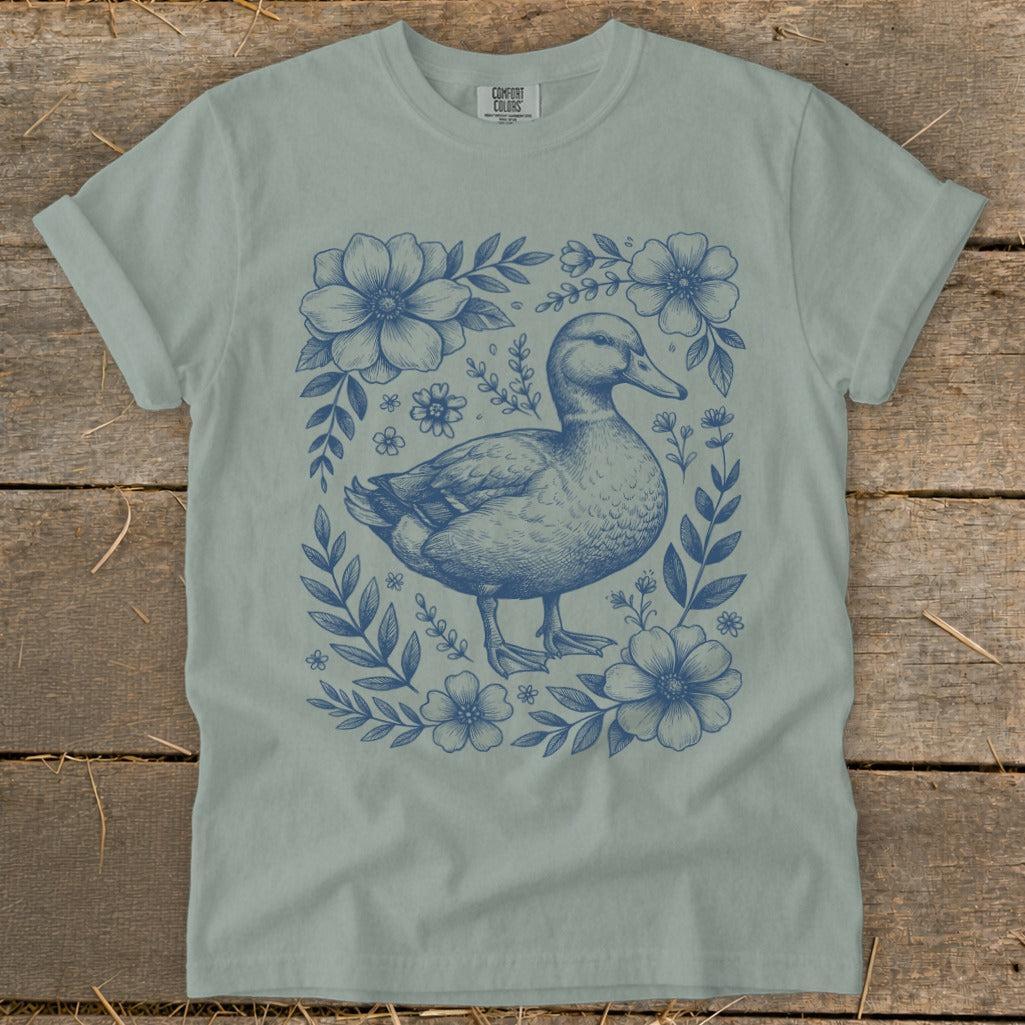 Botanical Duck Illustration Signature Tee