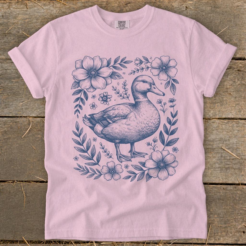 Botanical Duck Illustration Signature Tee