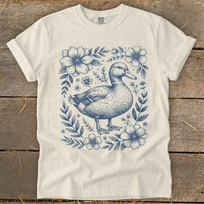 Botanical Duck Illustration Signature Tee