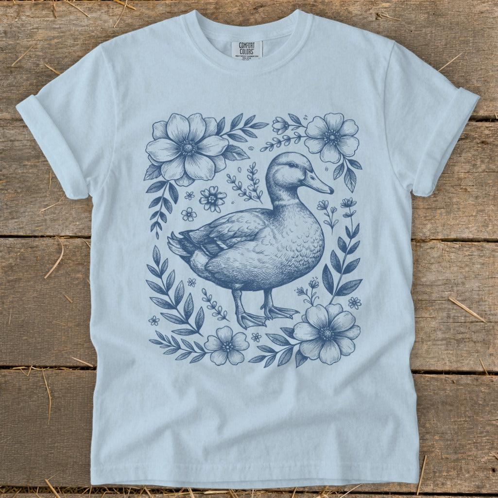 Botanical Duck Illustration Signature Tee