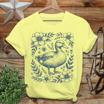 Botanical Duck Illustration Softstyle Tee