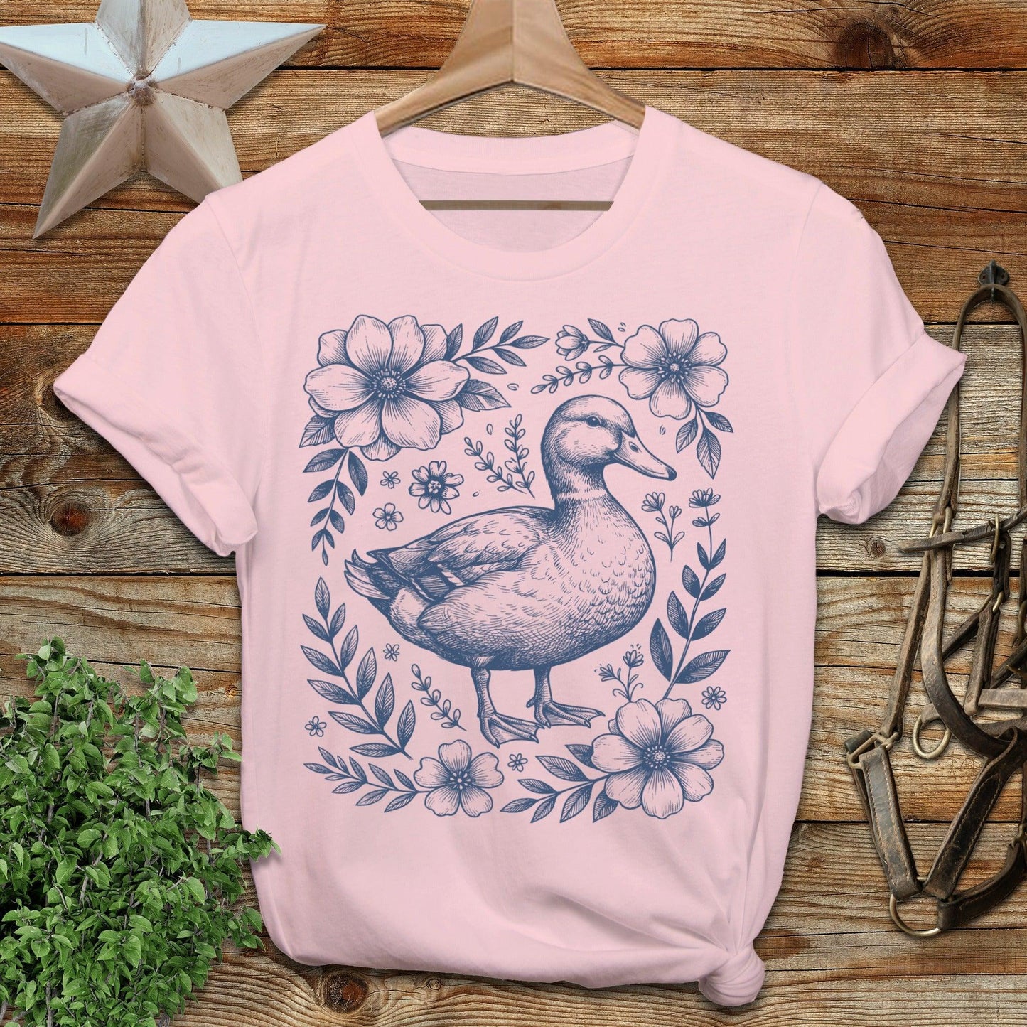Botanical Duck Illustration Softstyle Tee