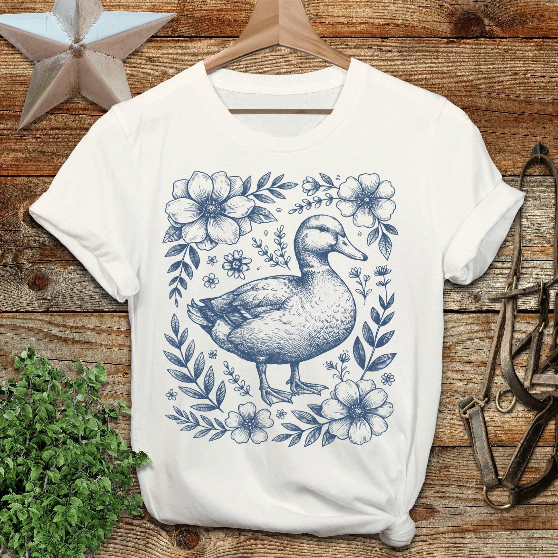 Botanical Duck Illustration Softstyle Tee
