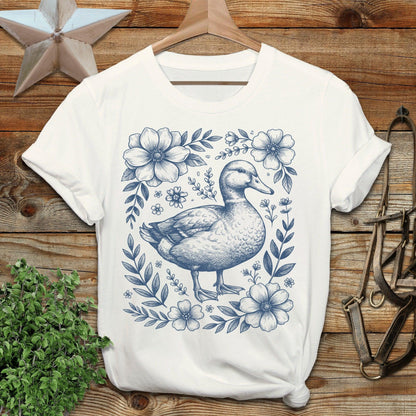 Botanical Duck Illustration Softstyle Tee