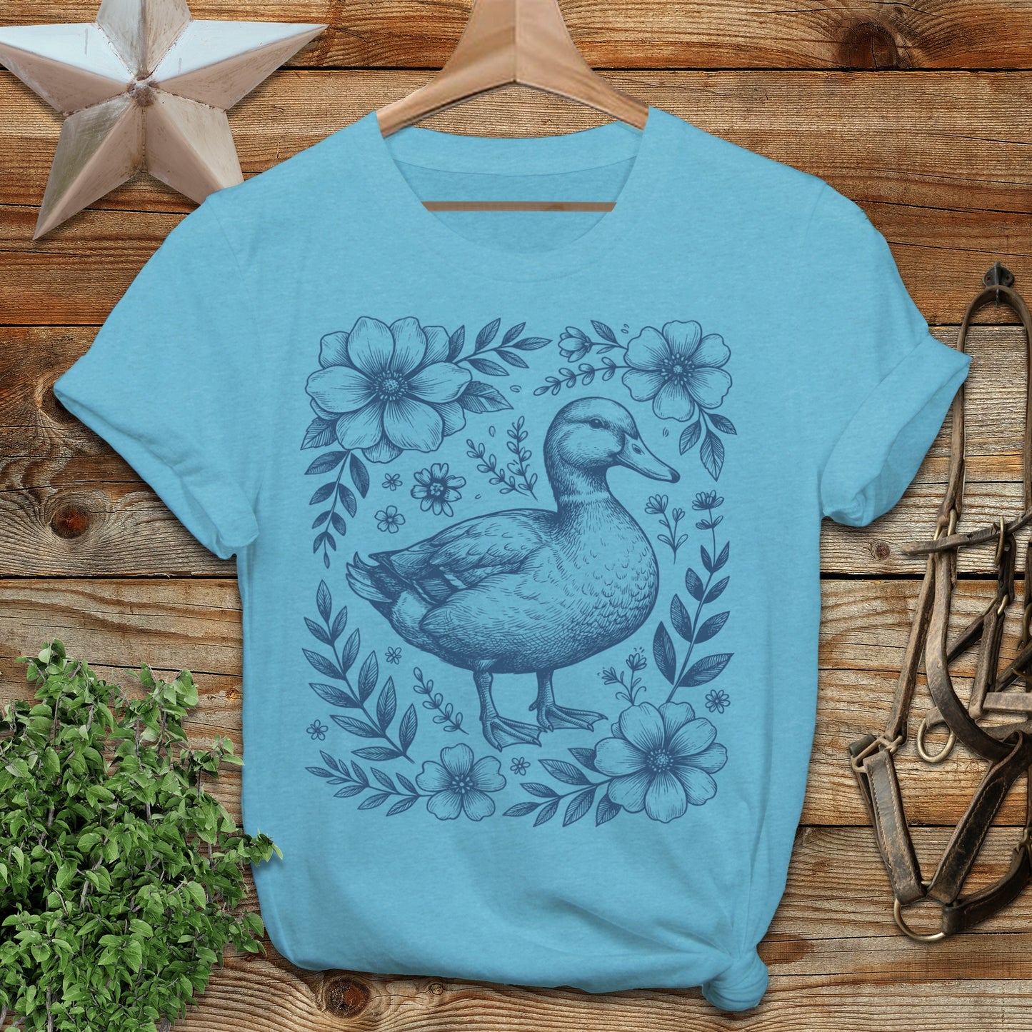 Botanical Duck Illustration Softstyle Tee