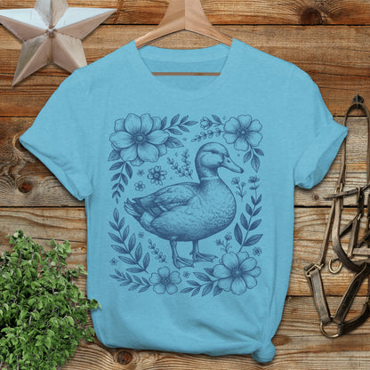 Botanical Duck Illustration Softstyle Tee