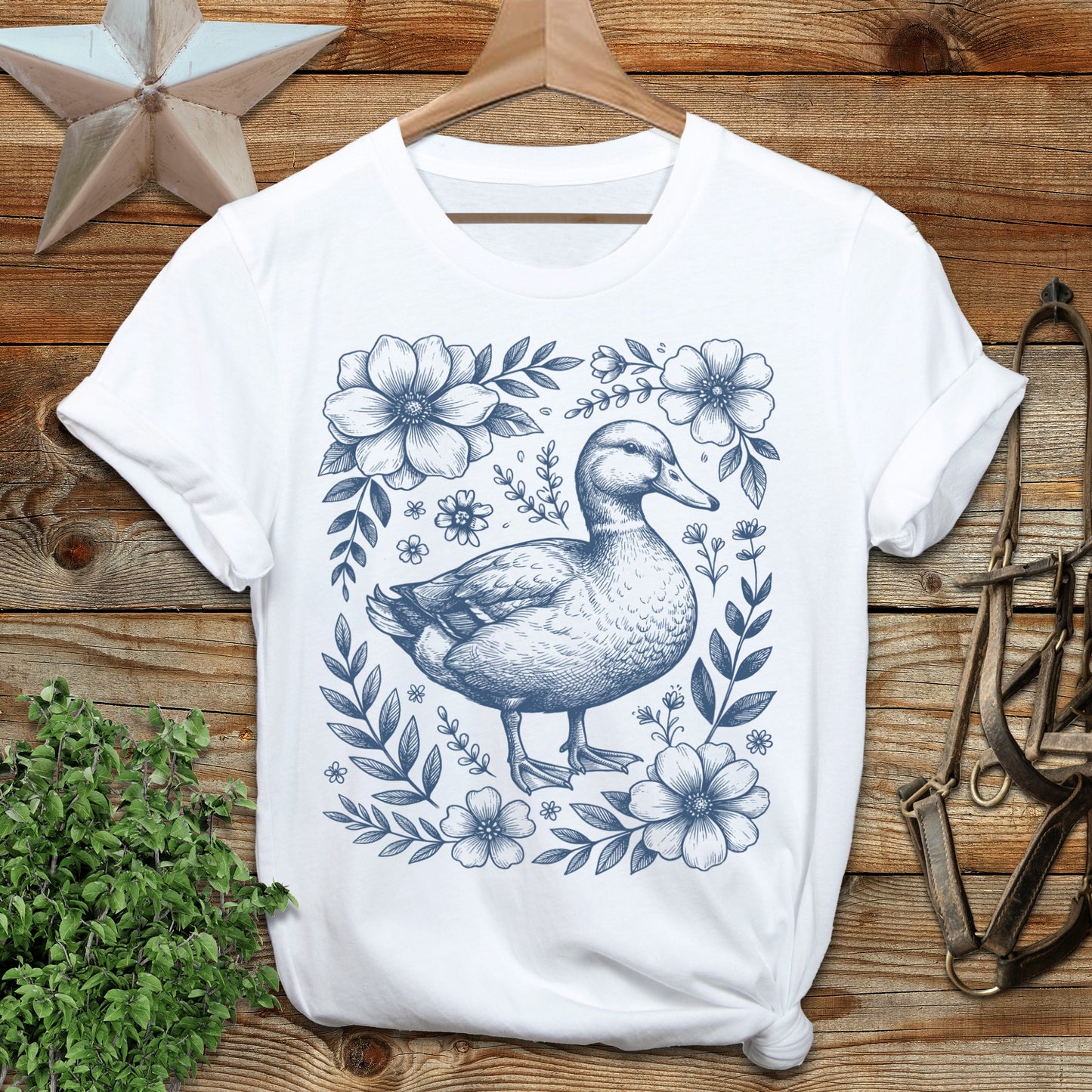 Botanical Duck Illustration Softstyle Tee