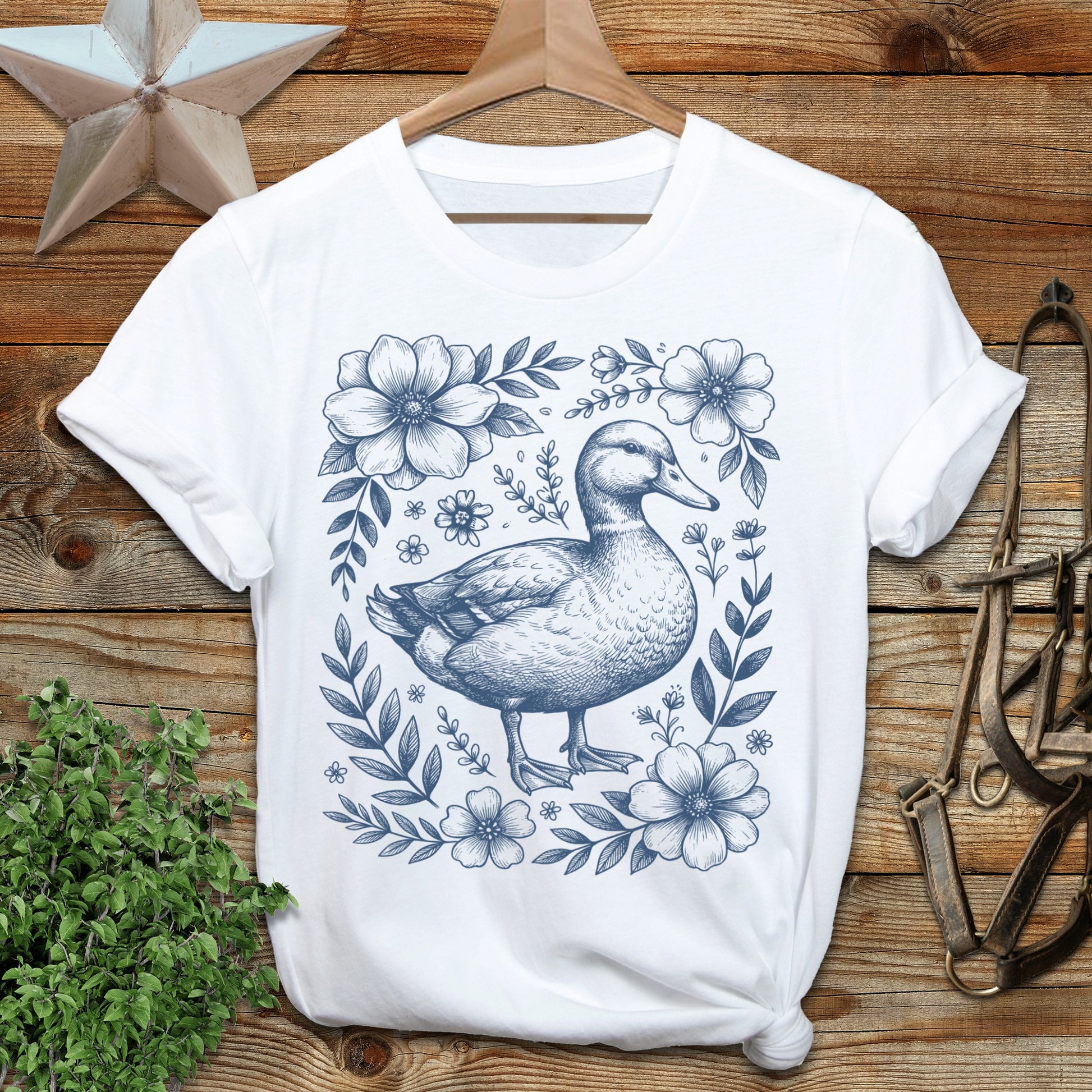 Botanical Duck Illustration Softstyle Tee