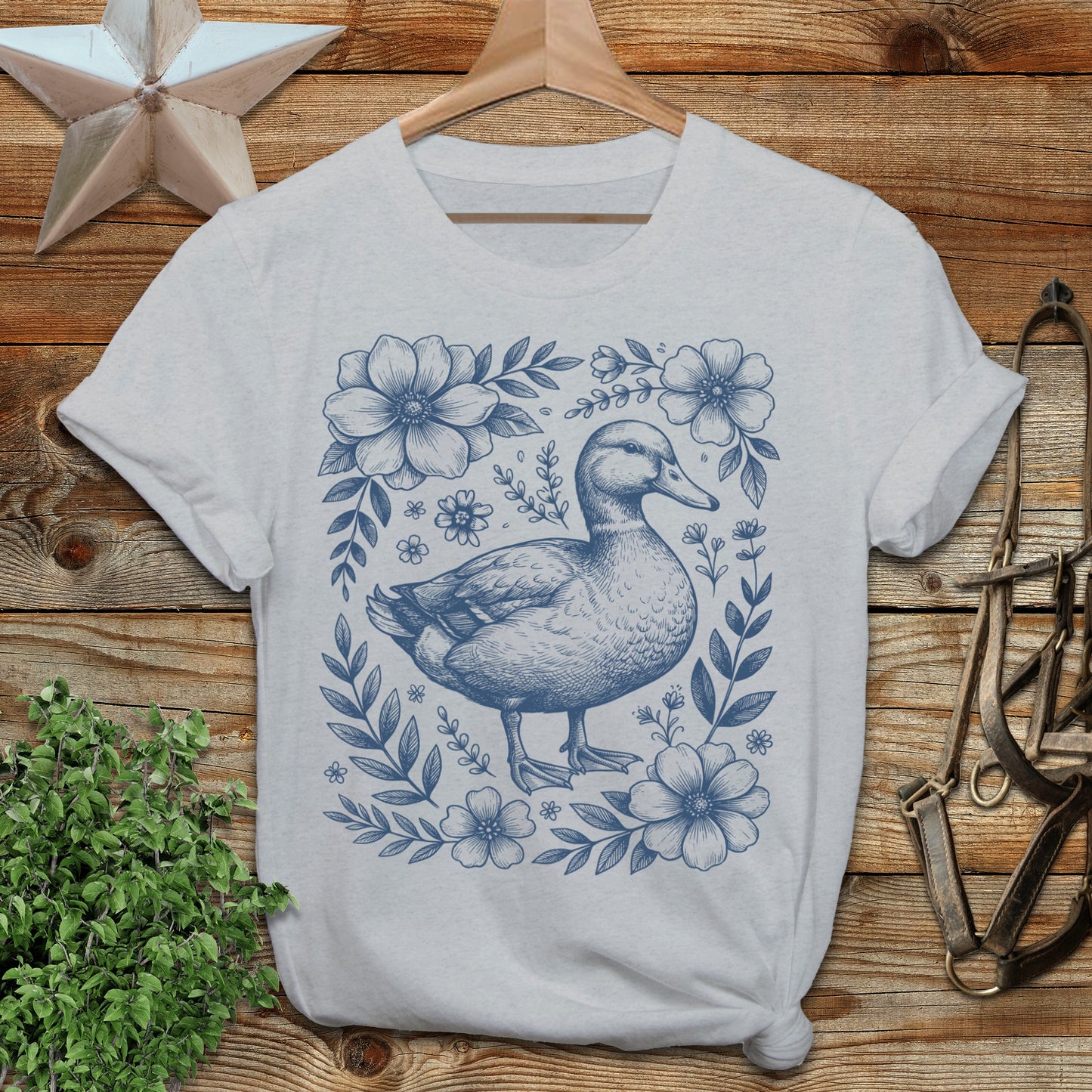 Botanical Duck Illustration Softstyle Tee