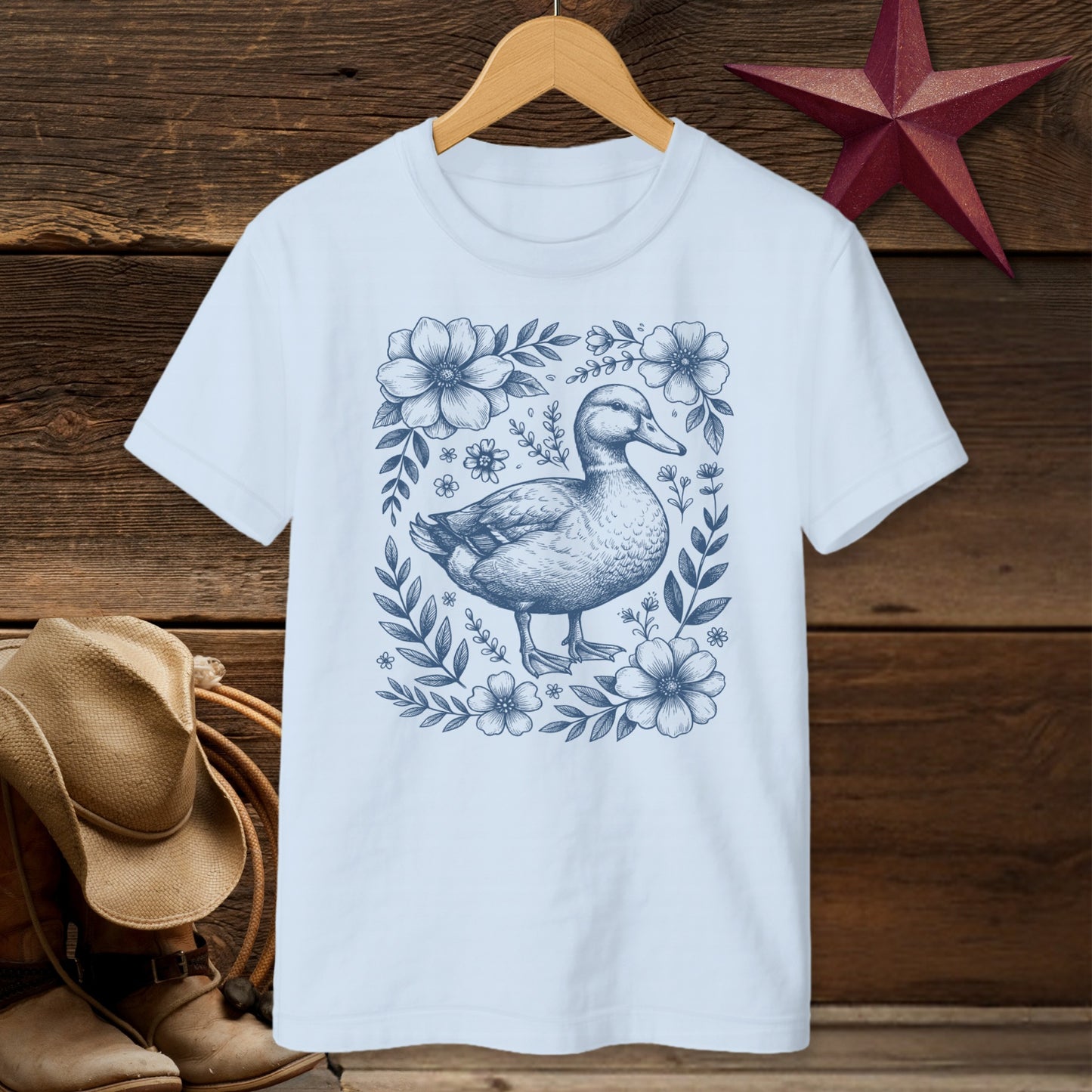 Botanical Duck Illustration T-shirt (Youth)