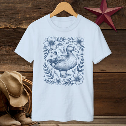 Botanical Duck Illustration T-shirt (Youth)