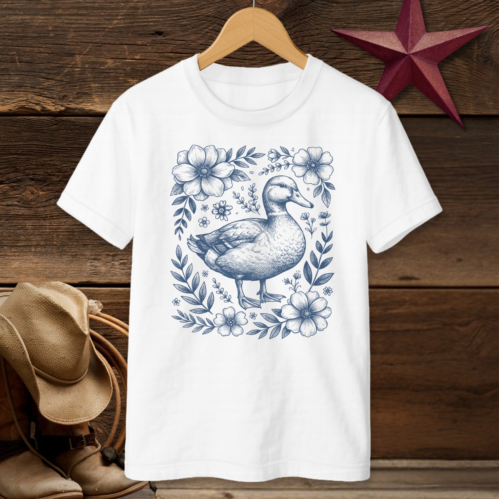 Botanical Duck Illustration T-Shirt (Youth)