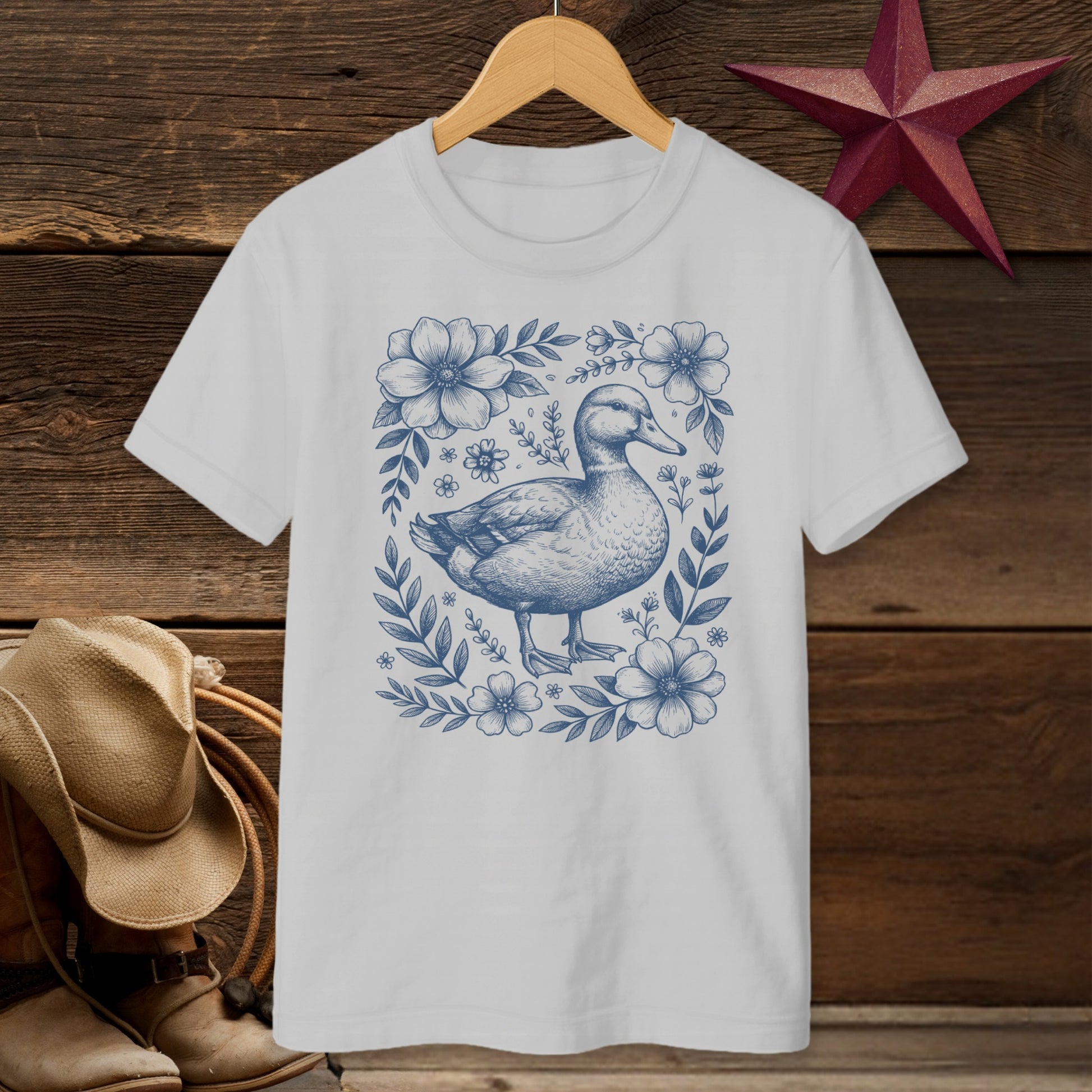 Botanical Duck Illustration T-Shirt (Youth)