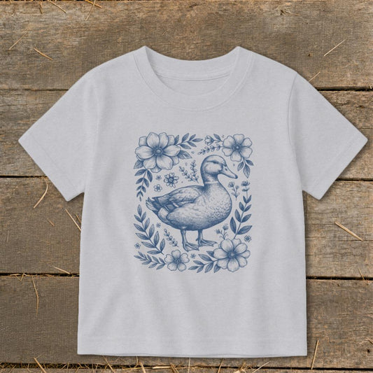 Botanical Duck Illustration Toddler Tee