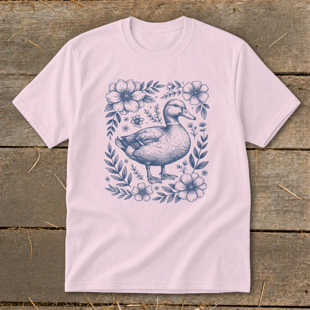 Botanical Duck Illustration Youth Tee