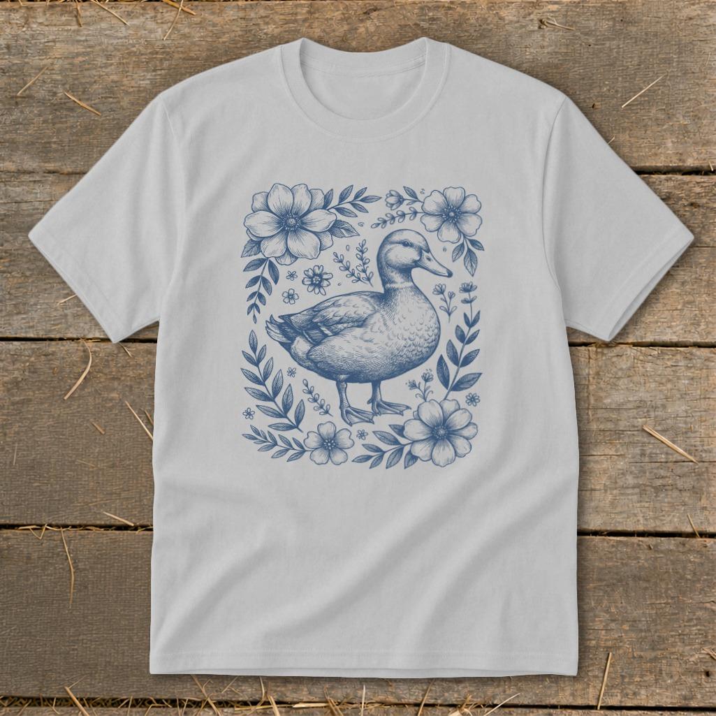 Botanical Duck Illustration Youth Tee