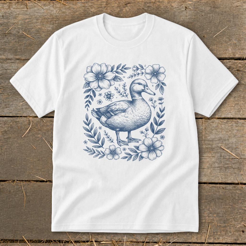 Botanical Duck Illustration Youth Tee
