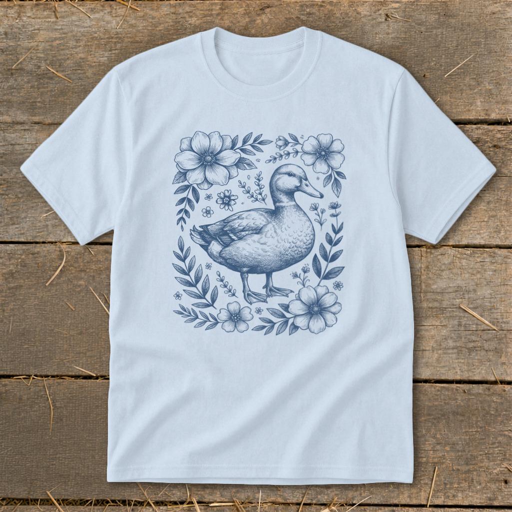 Botanical Duck Illustration Youth Tee