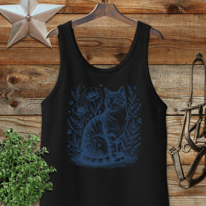 Botanical Farm Cat Illustration Tank Top