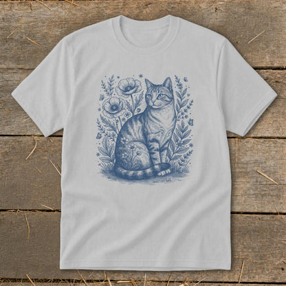 Botanical Farm Cat Illustration Youth Tee