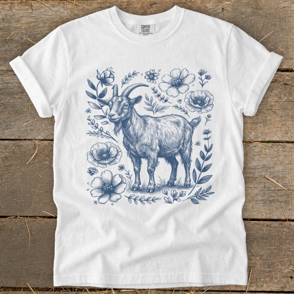 Botanical Goat Illustration Signature Tee