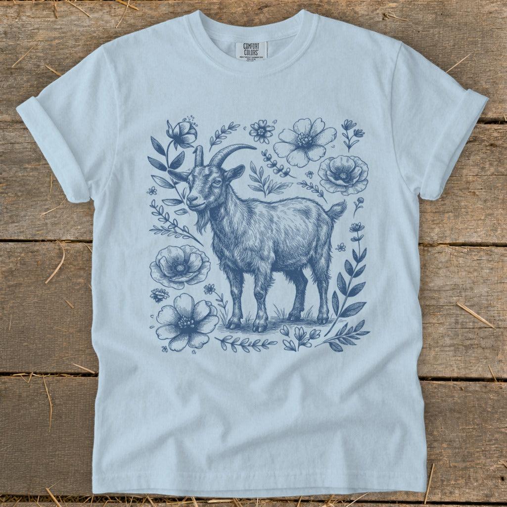 Botanical Goat Illustration Signature Tee