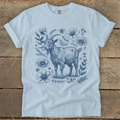 Botanical Goat Illustration Signature Tee