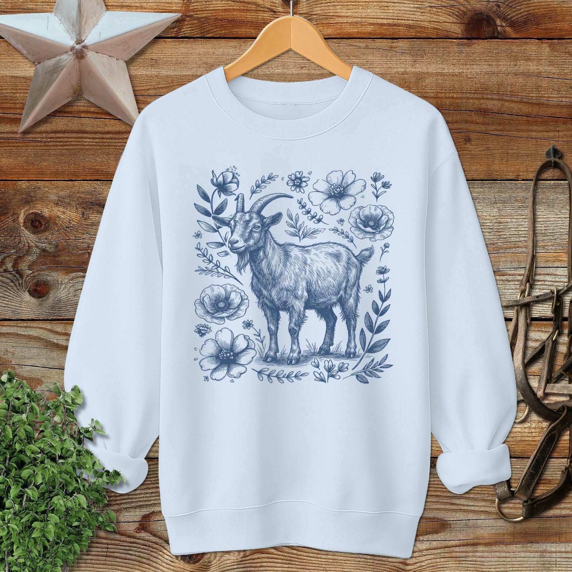 Botanical Goat Illustration Sweatshirt