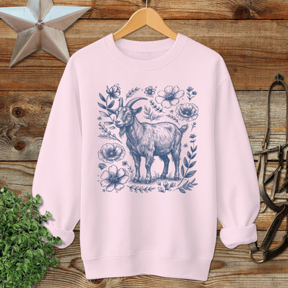 Botanical Goat Illustration Sweatshirt