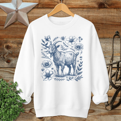 Botanical Goat Illustration Sweatshirt