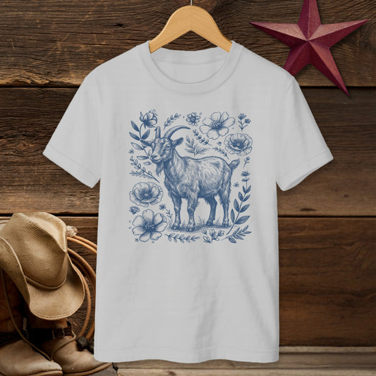 Botanical Goat Illustration T-shirt (Youth)