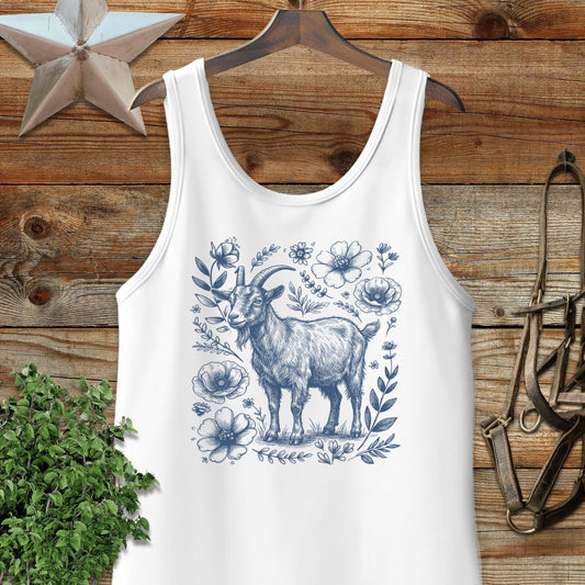 Botanical Goat Illustration Tank Top