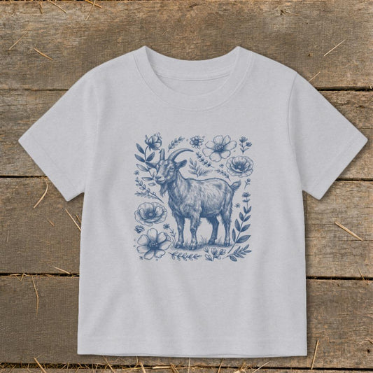 Botanical Goat Illustration Toddler Tee