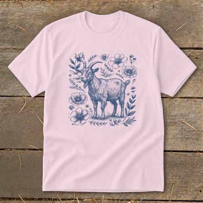 Botanical Goat Illustration Youth Tee