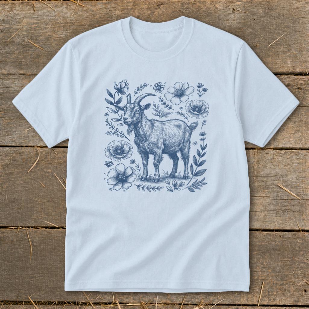 Botanical Goat Illustration Youth Tee