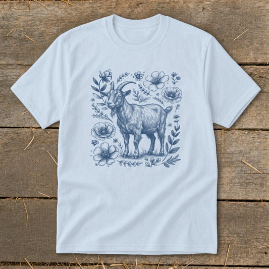 Botanical Goat Illustration Youth Tee