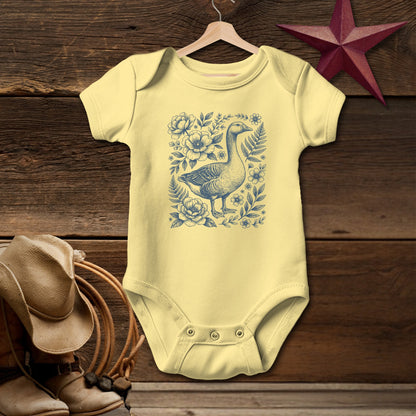 Botanical Goose Illustration Bodysuit (Baby)