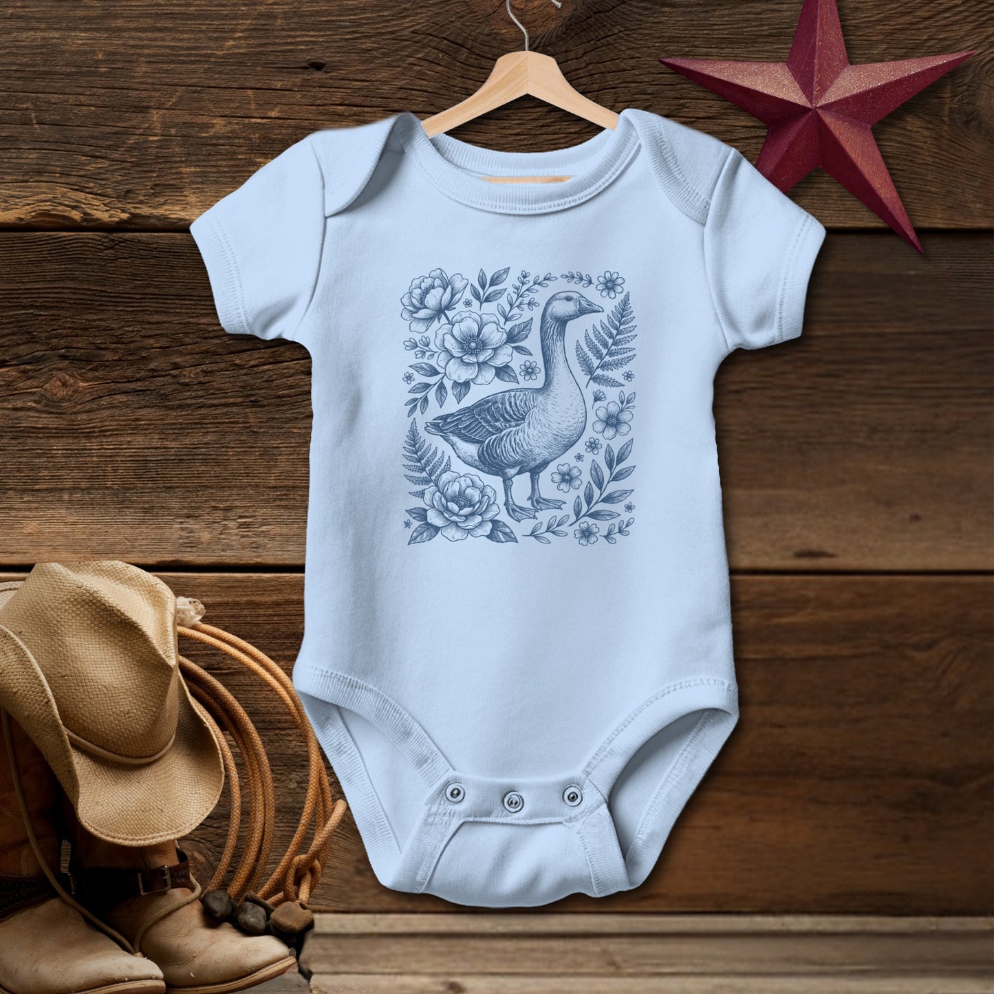 Botanical Goose Illustration Bodysuit (Baby)