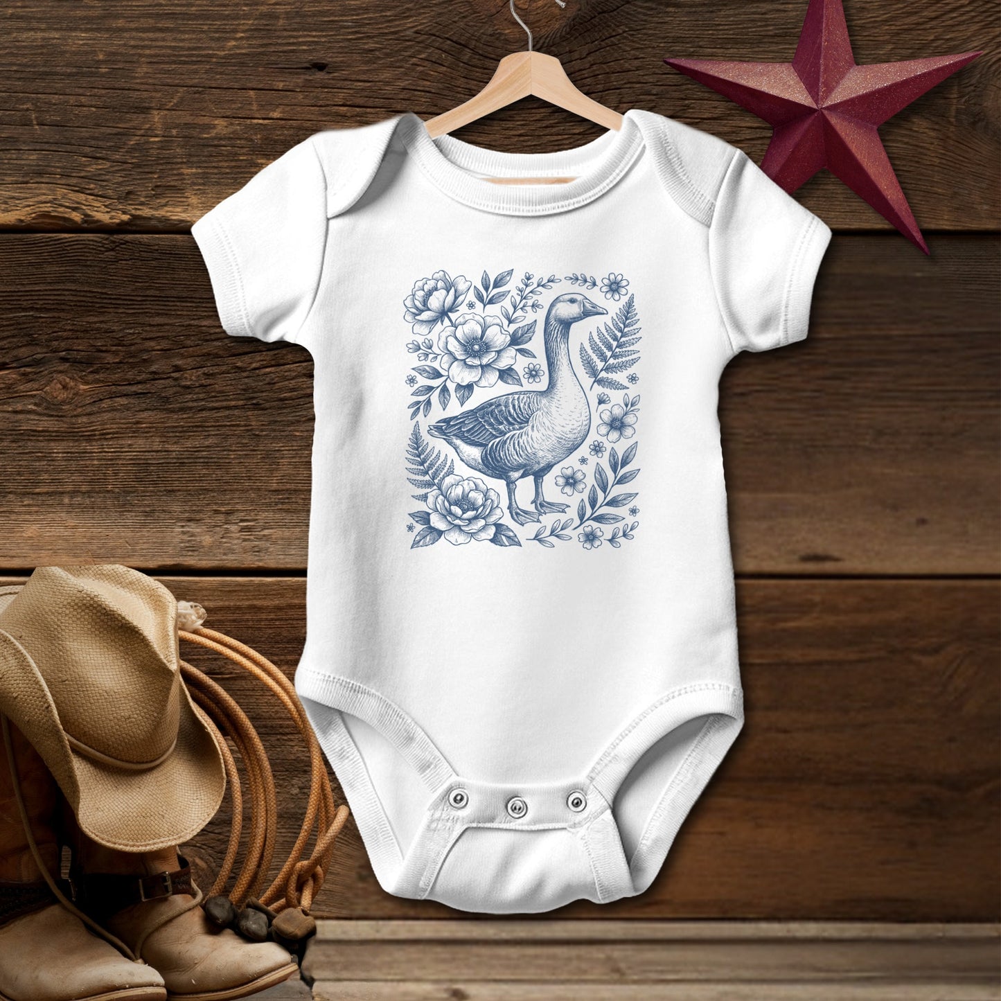 Botanical Goose Illustration Bodysuit (Baby)
