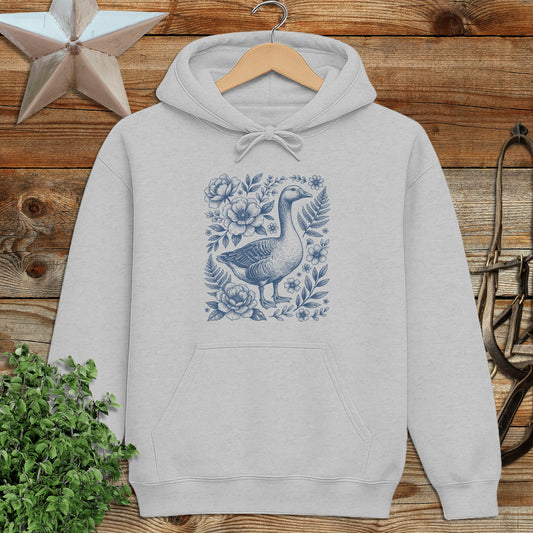 Botanical Goose Illustration Hoodie
