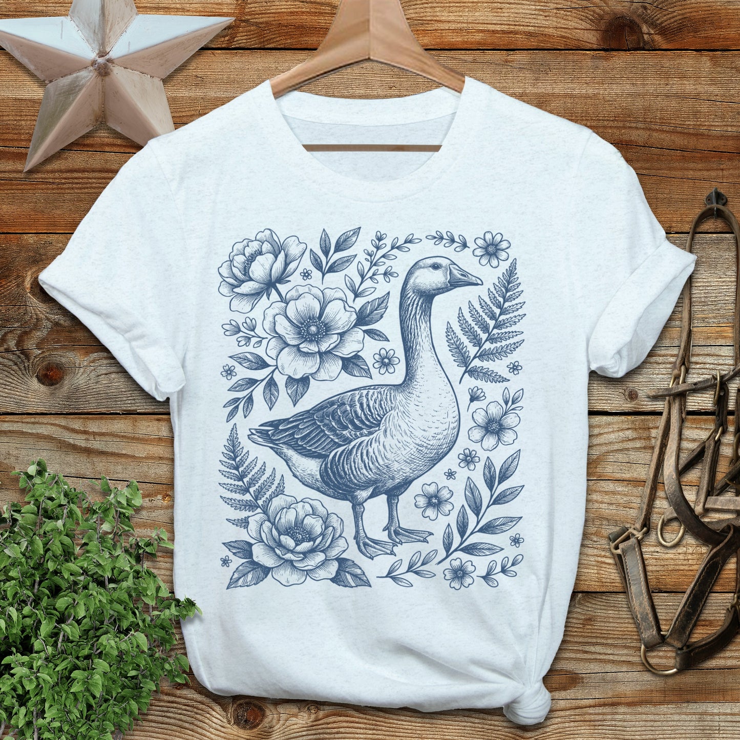 Botanical Goose Illustration Softstyle Tee
